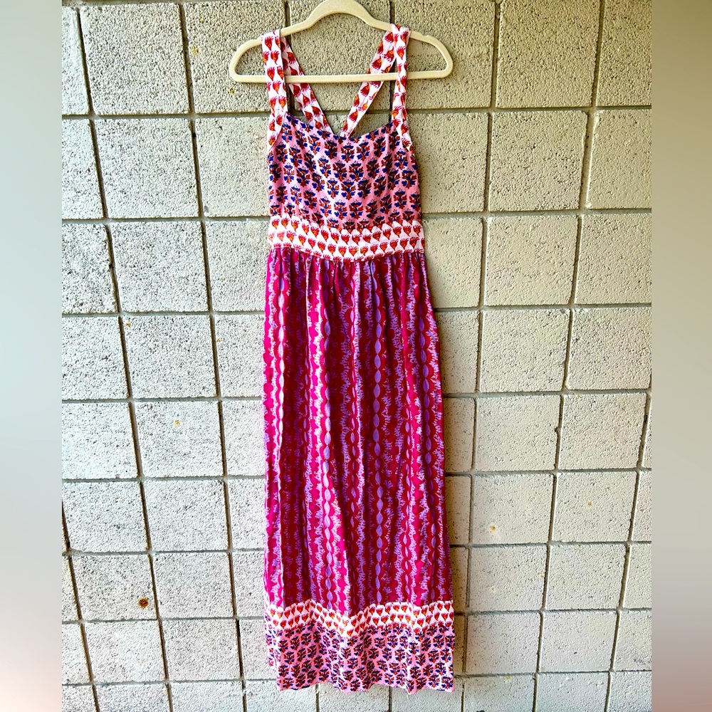 Faherty Pink and Purple Maxi Dress